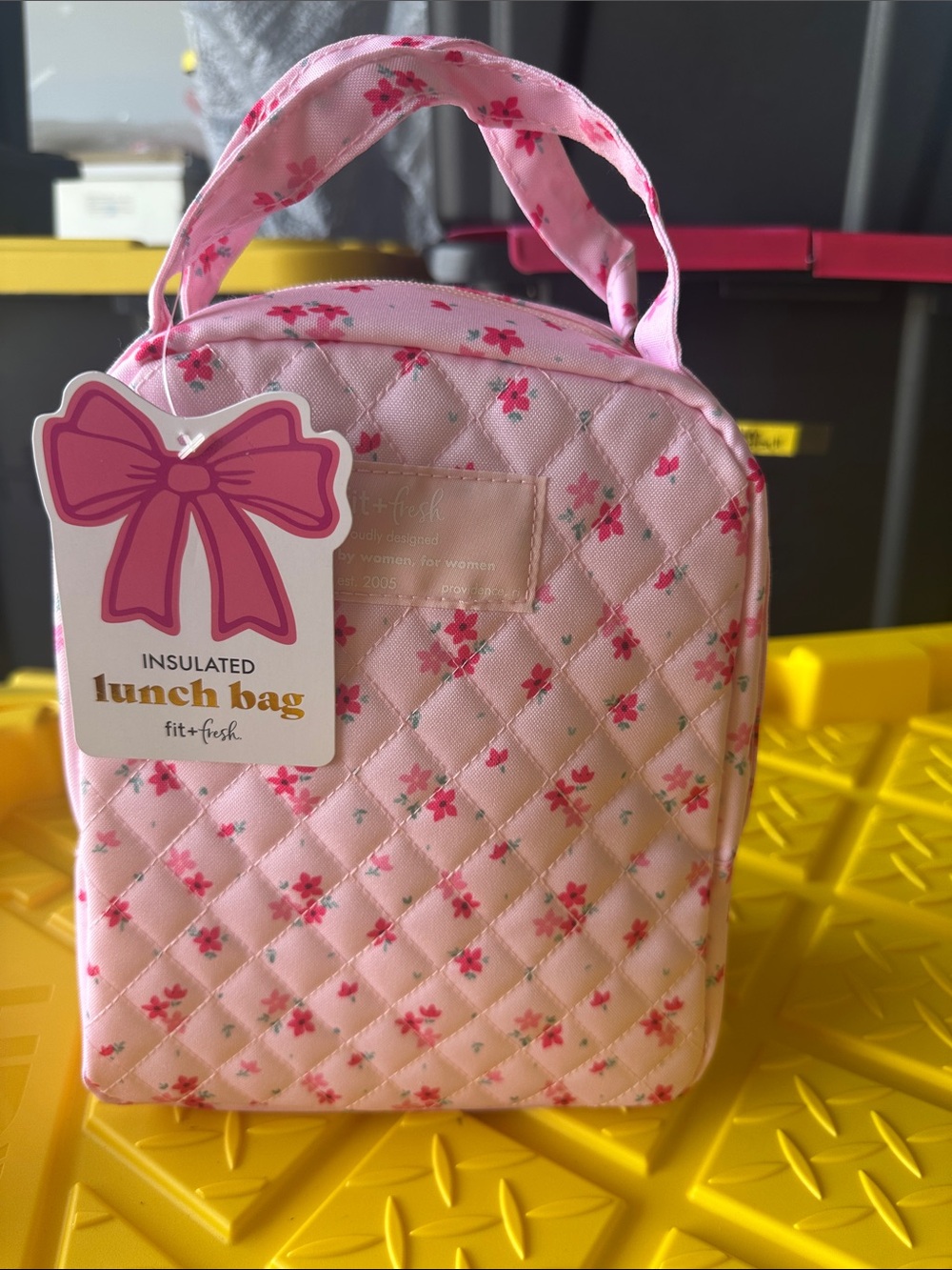 Fit + Fresh Pink Floral Insulated Lunch Bag